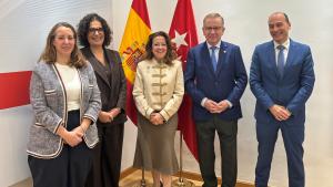 La consejera Fátima Matute durante el encuentro