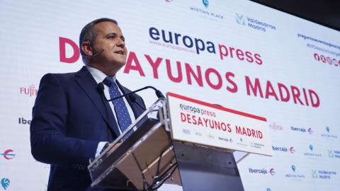 El consejero Jorge Rodrigo durante el desayuno informativo 