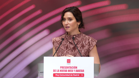 La presidenta Isabel Díaz Ayuso durante la presentación