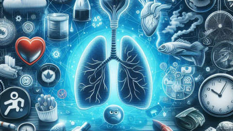 Recreación de unos pulmones rodeados de cosas que les afectan