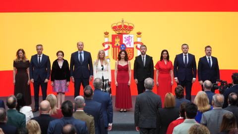 La presidenta Isabel Díaz Ayuso durante el acto institucional 