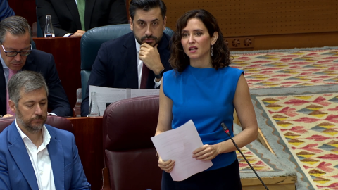 La presidenta Isabel Díaz Ayuso durante el Pleno de la Asamblea de Madrid