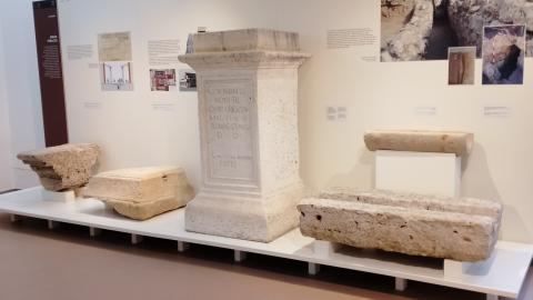 vitrinas del centro de interpretación de complutum