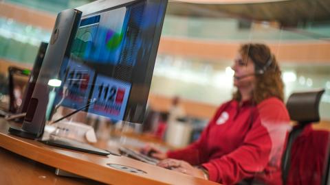 Sala de operaciones de la Agencia de Seguridad y Emergencias 112 de la Comunidad de Madrid 