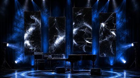 CARLOS BIANCHINI vista del escenario con el piano