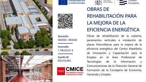 Obras rehabilitación CMICE Getafe. Fondos FEDER