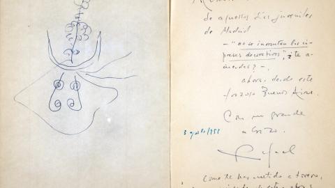 Dedicatoria de Rafael Alberti a Celestino Espinosa Echevarría