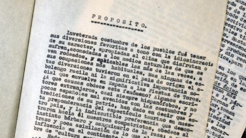 Manuscrito de "Taurofilia racial" de Fernando Villalón