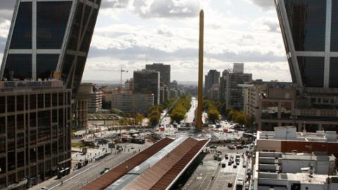 Vista aérea del intercambiador de Plaza de Castilla