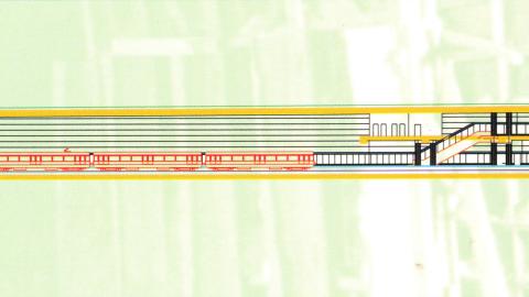 Sección longitudinal estación Pan Bendito
