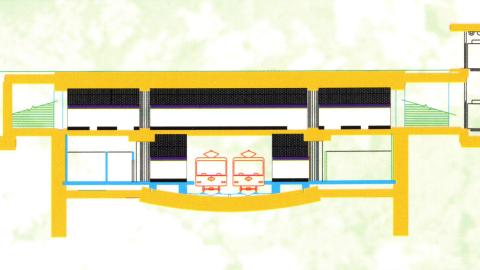 Sección transversal estación Pan Bendito