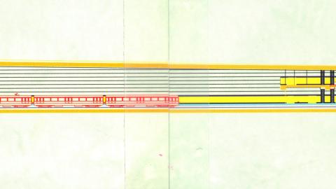 Sección longitudinal estación Abrantes