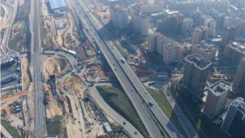 Trazado en las zonas de Isla Chamartín-zona de acceso a cocheras-M-11