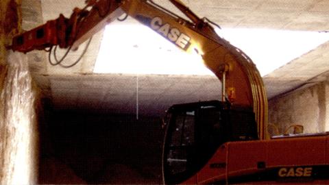 Excavación bajo la losa de cubierta