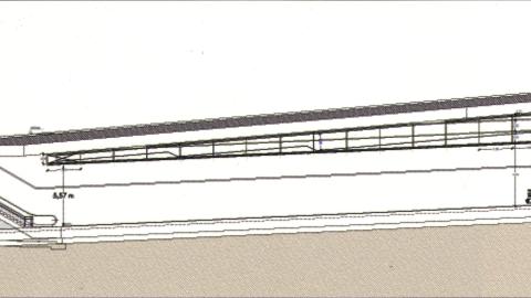 Sección longitudinal. Estación Somosaguas Sur