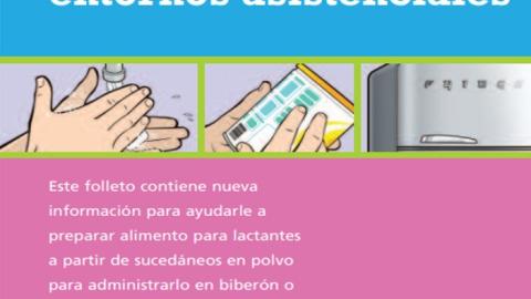 Portada del documento de la OMS sobre cómo preparar sucedáneos en polvo para lactantes en entornos asistenciales