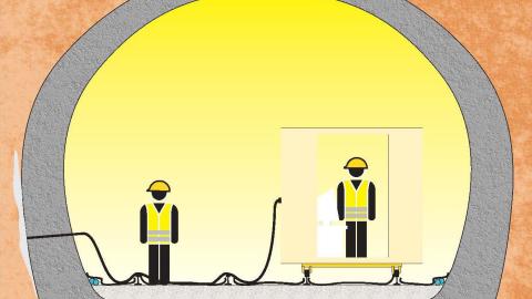 Fase 5. Inyección de mortero de cemento Consolidación del túnel, fase 5, inyección de mortero de cemento