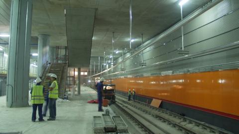Estación de Almendrales en obras Andenes de la estación de Almendrales en obras