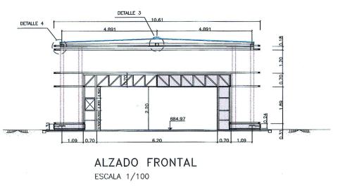 Alzado frontal templete estaciones Metrosur