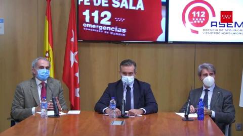 Rueda de prensa desde la sede de la Agencia de Seguridad y Emergencias Madrid 112 el 11 de enero de 2021
