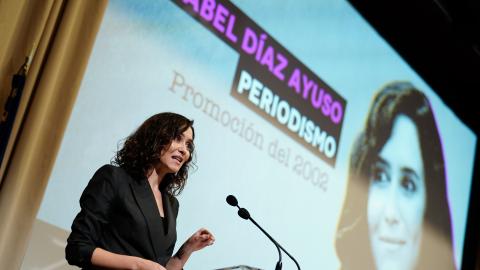 La presidenta durante su discurso al recibir el reconocimiento