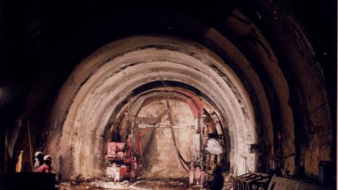 Sostenimiento del túnel en ejecución