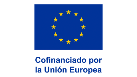Emblema de la Unión Europea junto a la declaración "Cofinanciado por la Unión Europea"