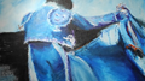 Pintura de torero toreando