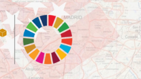 Logo Objetivos de desarrollo sostenible mapa y círculo