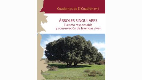 Portada con título en rojo y foto inferior de una gran encina