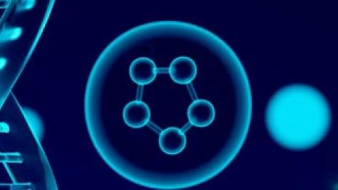 Dibujos geométricos en tonos azules