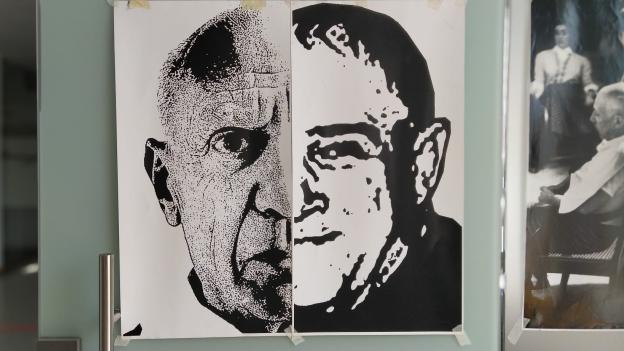 Taller en el Museo Picasso-CEA Dibujos del rostro de varios hombres