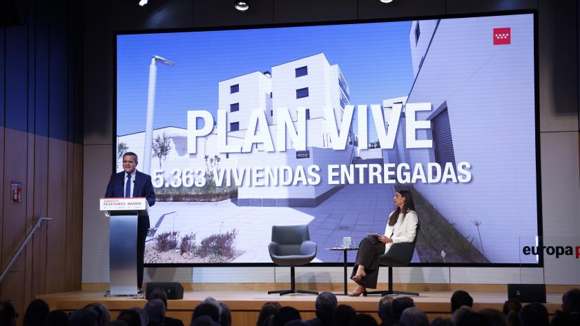 El consejero Jorge Rodrigo durante el desayuno informativo 