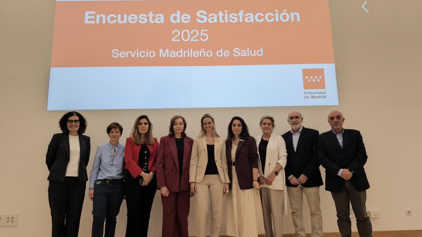 La viceconsejera de Sanidad, Laura Gutiérrez presentando en el Hospital público de La Princesa 