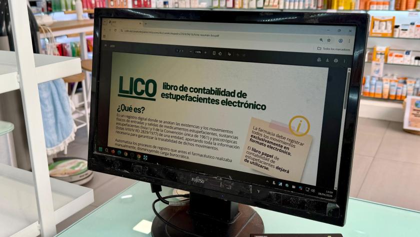 Registro digital estupefacientes oficinas de farmacia Imagen de una pantalla de ordenador donde se muestra la imagen del registro digital de estupefacientes de oficinas de farmacia