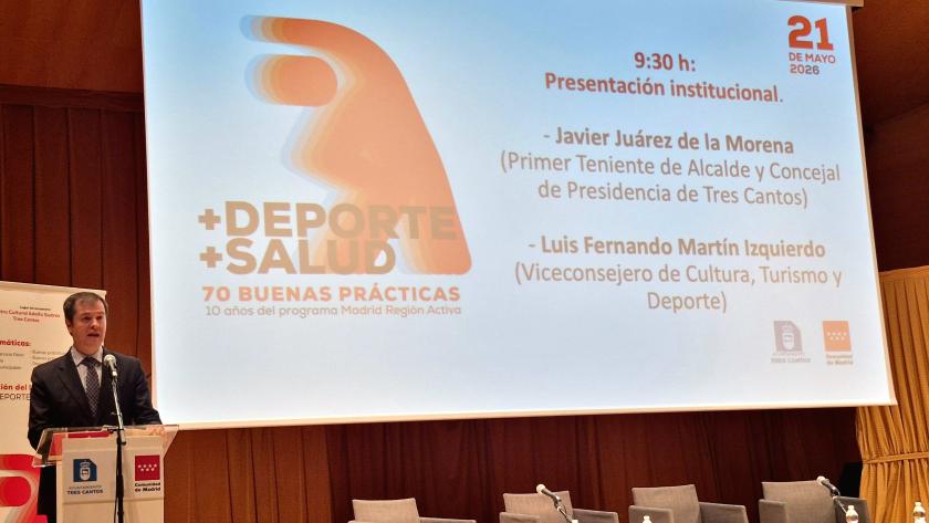 Martín Izquierdo participa en la celebración del X aniversario de Madrid Región Activa El viceconsejero Luis Martín Izquierdo durante la celebración del aniversario del programa que promueve el ejercicio activo y los hábitos de vida saludables