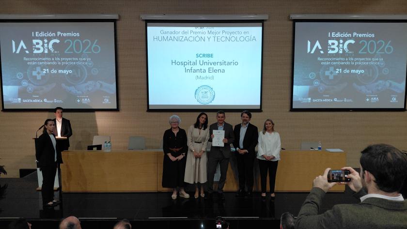La sanidad pública madrileña, premiada por proyectos de Inteligencia Artificial que mejoran la gestión y la calidad asistencial La viceconsejera de Sanidad en la entrega de la primera edición de los reconocimientos BiC en IA