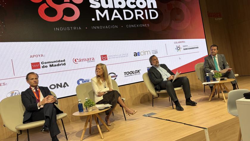 Albert inaugura Subcon.MADRID 2026 La consejera Rocío Albert durante el foro empresarial organizado por el grupo Metalia dedicado a la subcontratación industrial