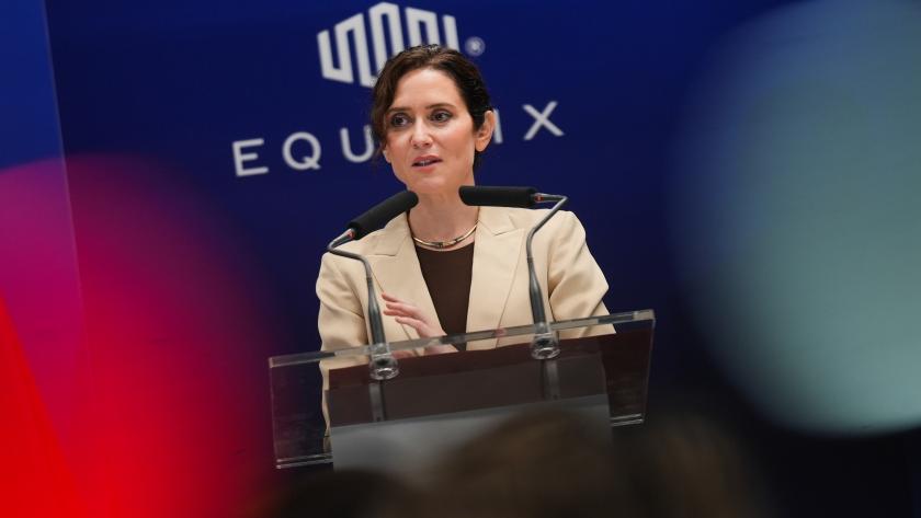 Díaz Ayuso da un discurso en la inauguración de los centros de datos de Equinix