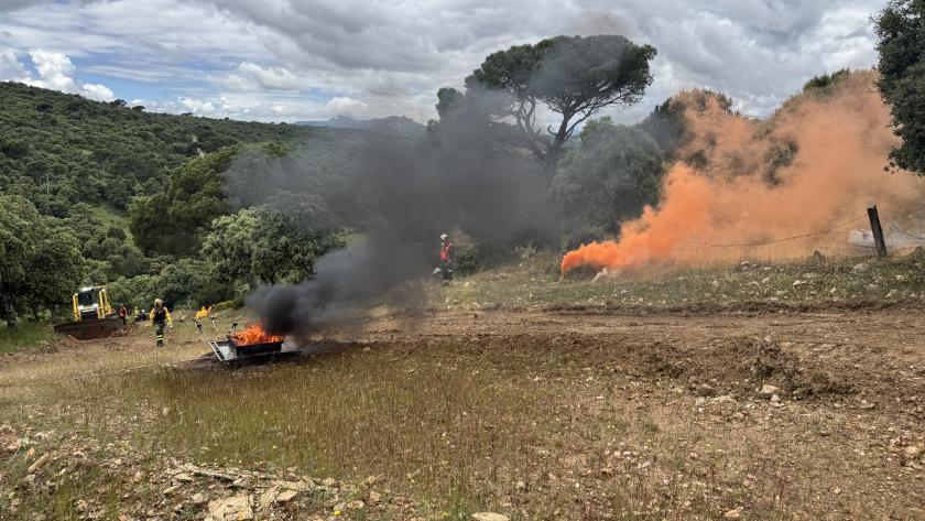 Simulacro de incendio forestal