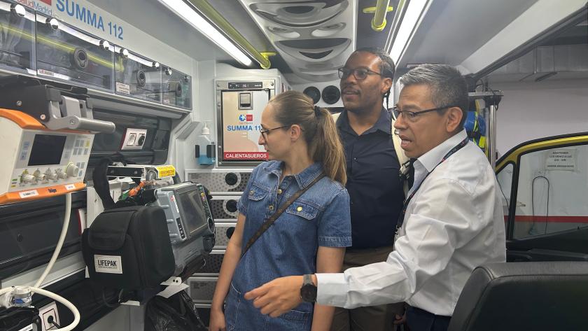 Imagen de la visita al SUMMA 112 de los sanitarios europeos que viajaron a Madrid en el marco del proyecto europeo Hope