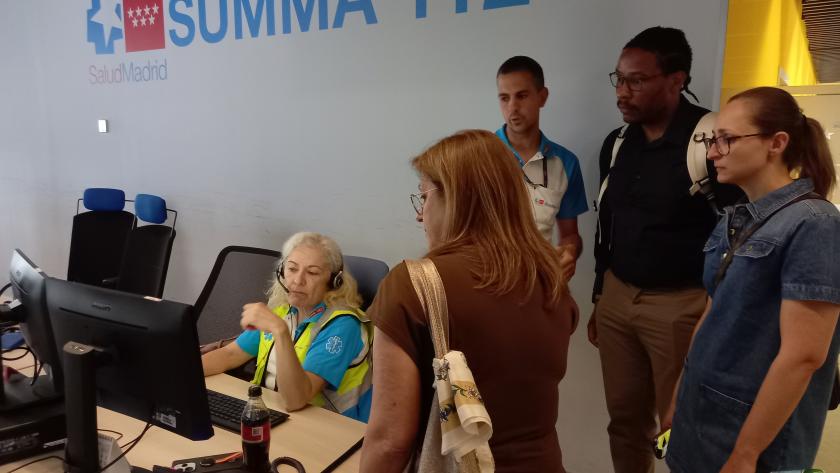 Imagen de la visita al SUMMA 112 de los sanitarios europeos que viajaron a Madrid en el marco del proyecto europeo Hope