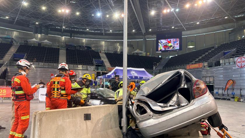 Muestra de rescate por parte de los Bomberos