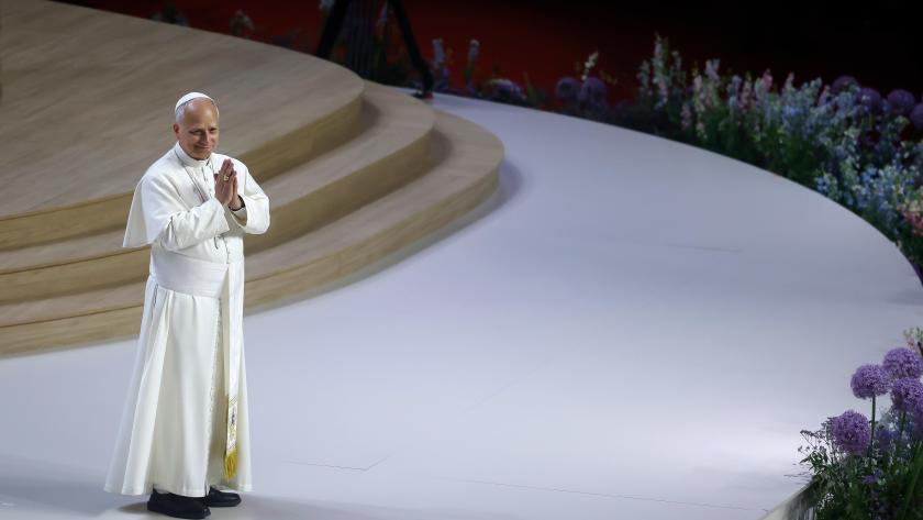 El Papa León XIV, en el Movistar Arena de Madrid El Papa León XIV, en el Movistar Arena de Madrid