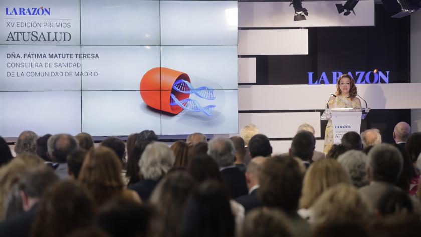 La consejera Fátima Matute en los XV premios A Tú Salud de La Razón