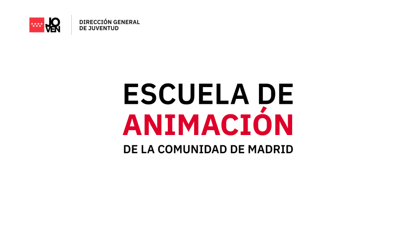 Portada de vídeo Escuela de Animación letras negras y rojas