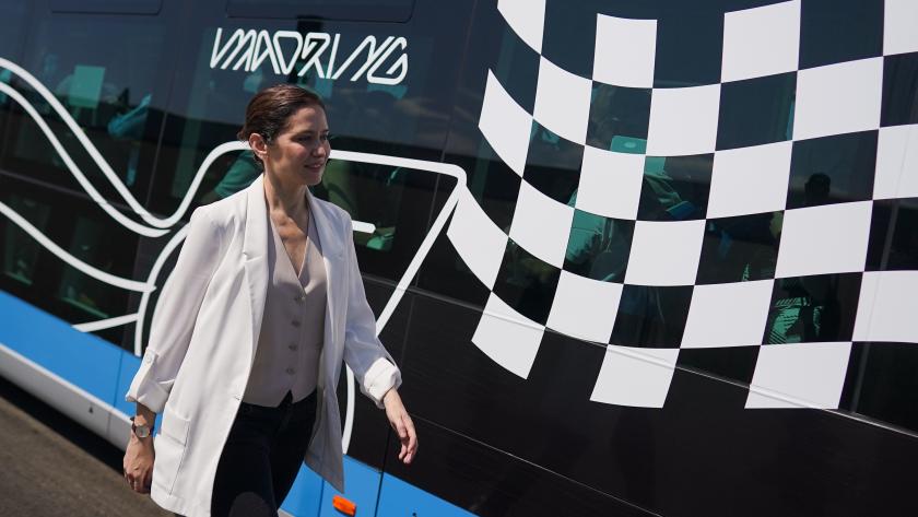 La presidenta Isabel Díaz Ayuso durante la presentación del nuevo circuito que acogerá el Gran Premio de España de Fórmula 1