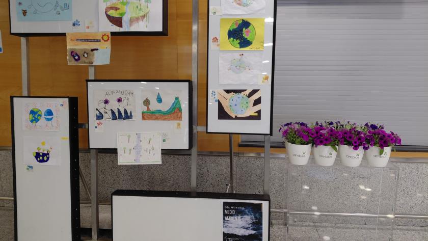 Plantas y trabajos para conmemorar el Día Mundial Trabajos presentados en la exposición