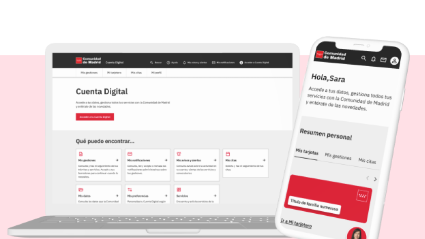 Visualización del portal a tavés de web y app