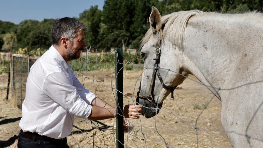La Comunidad de Madrid activa ayudas de hasta 10.000 euros y avales gratuitos para empresas y autónomos afectados por los incendios El consejero Miguel Ángel García en Valdemaqueda